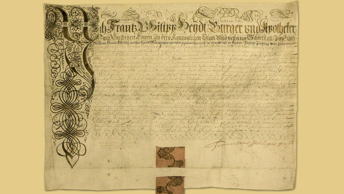 Toppharm hirsch apotheke solothurn lehrbrief 1716